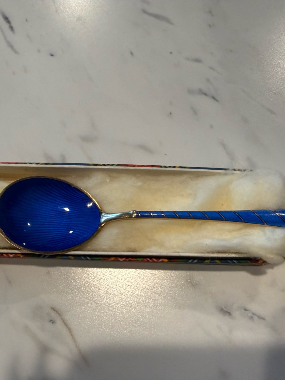 Eli Denmark sterling silver stamped 925  Blue  Spoon - Elegant Home Accent